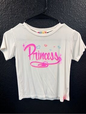 omighty Y2K White Tee with Hot Pink "Princess" Script
